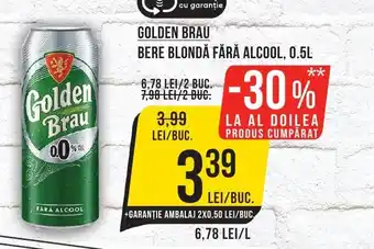 Mega Image GOLDEN BRAU BERE BLONDĂ FĂRĂ ALCOOL, 0.5L Ofertă