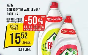 Mega Image FAIRY DETERGENT DE VASE, LEMON/ RODIE, 1.2L Ofertă