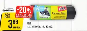 Mega Image FINO SACI MENAJERI, 35L, 30 BUC. Ofertă