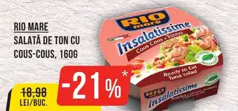 Mega Image RIO MARE SALATĂ DE TON CU COUS-COUS, 160G Ofertă
