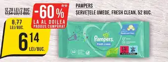 Mega Image PAMPERS ȘERVEȚELE UMEDE, FRESH CLEAN 52 BUC Ofertă