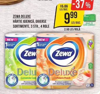 Mega Image ZEWA DELUXE HÂRTIE IGIENICĂ, DIVERSE SORTIMENTE, 3 STR., 4 ROLE Ofertă