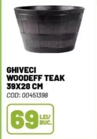 Ambient GHIVECI WOODEFF TEAK 39X28 CM Ofertă