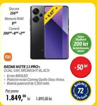 Flanco REDMI NOTE 13 PRO+ DUAL SIM, MIDNIGHT BLACK Ofertă