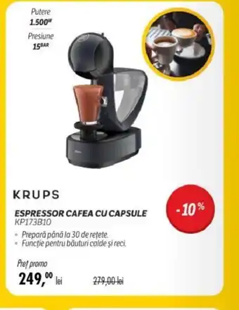 Flanco ESPRESSOR CAFEA CU CAPSULE KP173B10 Ofertă