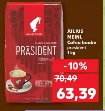 Kaufland JULIUS MEINL Cafea boabe president 1 kg Ofertă
