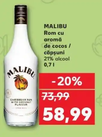 Kaufland MALIBU Rom cu aromă de cocos / căpşuni 21% alcool 0,7L Ofertă