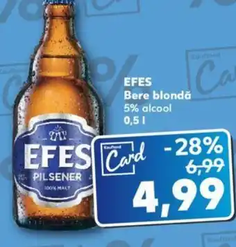 Kaufland EFES Bere blondǎ 5% alcool 0,5L Ofertă