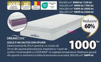 JYSK GOLD F140 SALTEA DIN SPUMĂ Ofertă