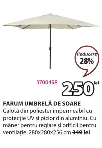 JYSK FARUM UMBRELĂ DE SOARE Ofertă