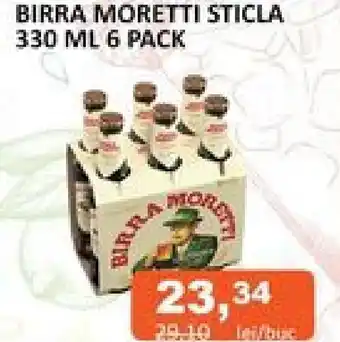 BIRRA MORETTI STICLA 330 ML 6 PACK