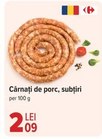 Carrefour Cârnaţi de porc, subţiri Ofertă