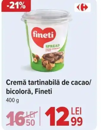 Carrefour Cremă tartinabilă de cacao/ bicolorǎ, Fineti Ofertă