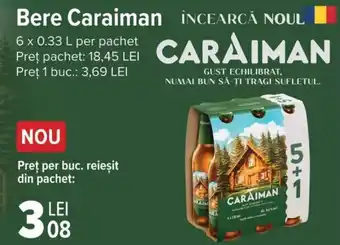 Carrefour Bere Caraiman 6 x 0.33 L Ofertă