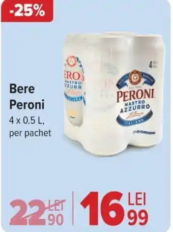 Carrefour Bere Peroni 4 x 0.5 L Ofertă