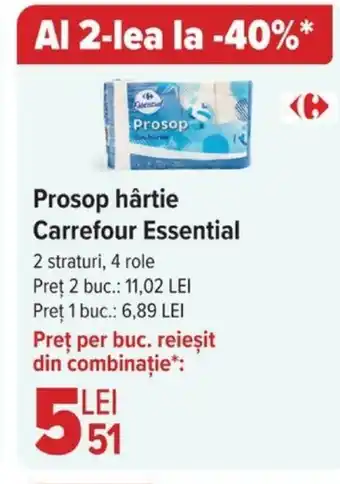 Carrefour Prosop hârtie Carrefour Essential Ofertă
