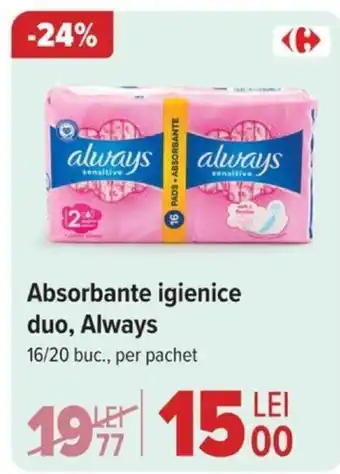 Carrefour Absorbante igienice duo, Always Ofertă