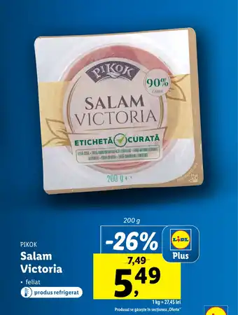 Lidl PIKOK Salam Victoria Ofertă