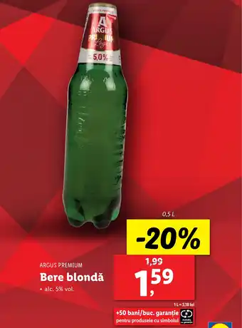 Lidl ARGUS PREMIUM Bere blondă Ofertă