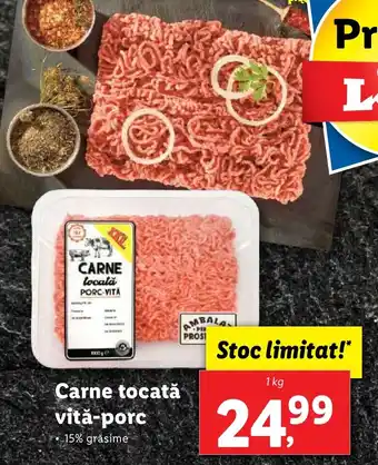 Lidl Carne tocată vită-porc Ofertă