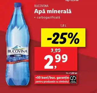 Lidl BUCOVINA Apă minerală 1.8L Ofertă