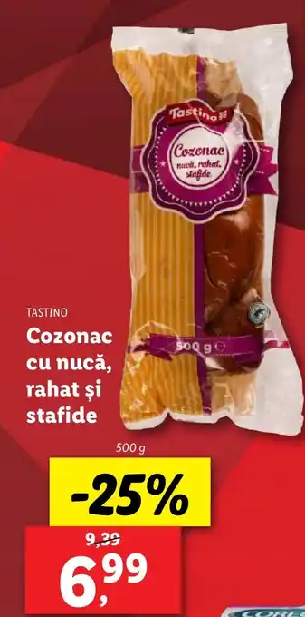 Lidl TASTINO Cozonac cu nucă, rahat şi stafide Ofertă