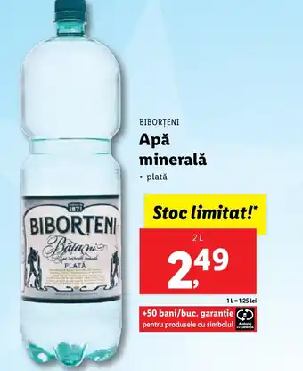 Lidl BIBORȚENI Apă mineralǎ 2L Ofertă