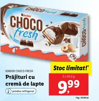 Lidl KINDER CHOCO FRESH Prăjituri cu cremă de lapte Ofertă