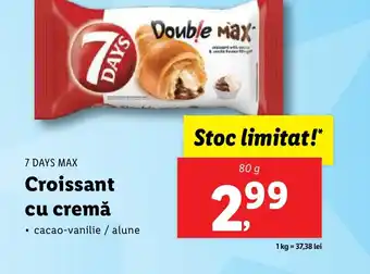 Lidl 7 DAYS MAX Croissant cu cremă Ofertă