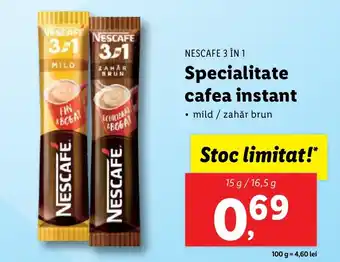 Lidl NESCAFE 3 ÎN 1 Specialitate cafea instant Ofertă