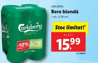 CARLSBERG Bere blondǎ