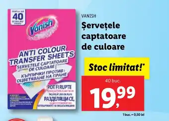 Lidl VANISH Şerveţele captatoare de culoare Ofertă