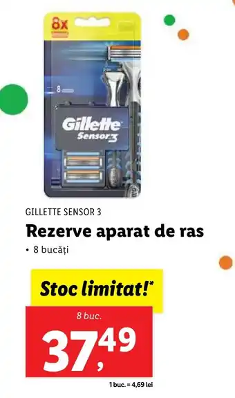 Lidl GILLETTE SENSOR 3 Rezerve aparat de ras Ofertă