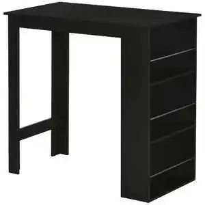 Masa de bucatarie HOMCOM, 3 rafturi, 112x57x106cm, negru | Aosom RO