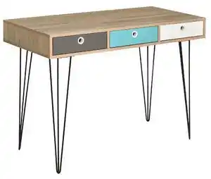 Birou design nordic HOMCOM, 3 sertare, 110x50x77,5cm | Aosom RO