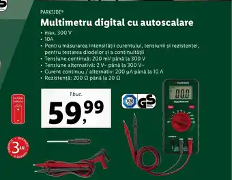 Lidl PARKSIDE® Multimetru digital cu autoscalare Ofertă