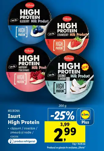 Lidl MILBONA Iaurt High Protein Ofertă
