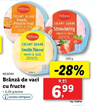 Lidl MILBONA Brânză de vaci cu fructe Ofertă
