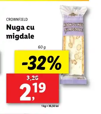 Lidl CROWNFIELD Nuga cu migdale Ofertă