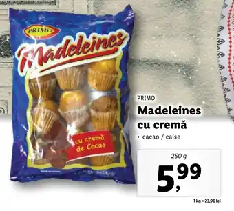 Lidl PRIMO Madeleines cu cremă Ofertă
