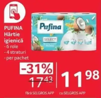 Selgros PUFINA Hârtie igienicǎ Ofertă
