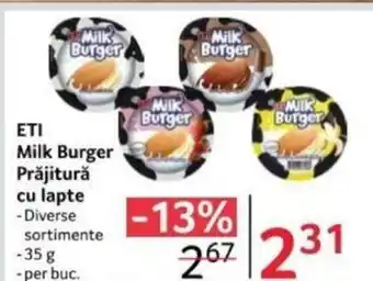 Selgros ETI Milk Burger Prăjitură cu lapte Ofertă