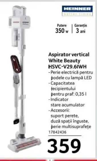 Selgros Aspirator vertical White Beauty HSVC-V29.61WH Ofertă