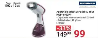 Selgros Aparat de călcat vertical cu abur HGS-1100PP Ofertă