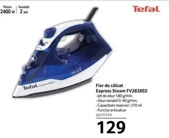 Selgros Tefal Fier de călcat Express Steam FV2838E0 Ofertă