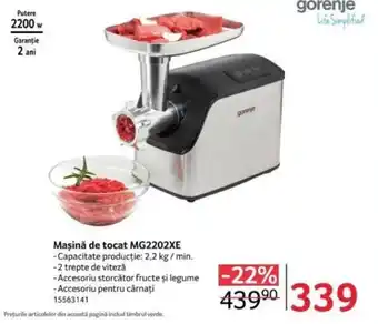 Selgros Maşină de tocat MG2202XE Ofertă