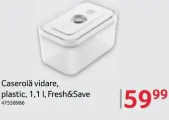 Selgros Caserolǎ vidare, plastic, 1,1 I, Fresh&Save Ofertă