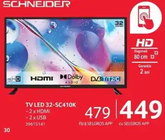 Selgros TV LED 32-SC410K Ofertă