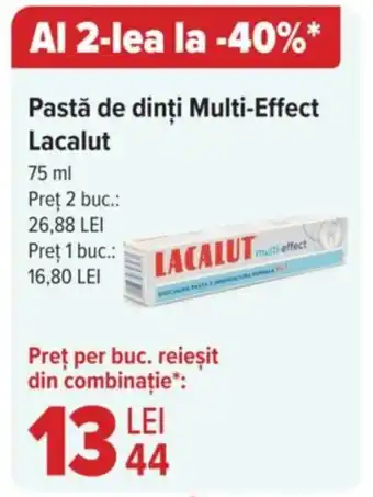 Carrefour Pastă de dinți Multi-Effect Lacalut Ofertă