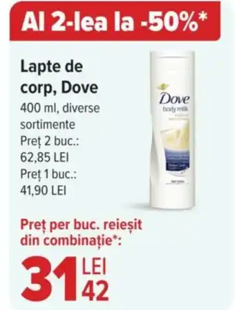 Carrefour Lapte de corp, Dove Ofertă